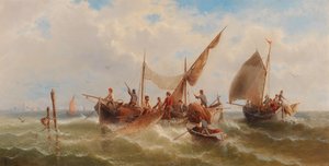 Fishing Boats against a Venetian Silhouette